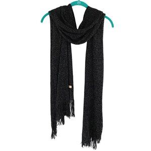 Echo Metallic Sheer Scarf Black Whimsigoth Gypsy Witchy Dark Boho Festival Rock